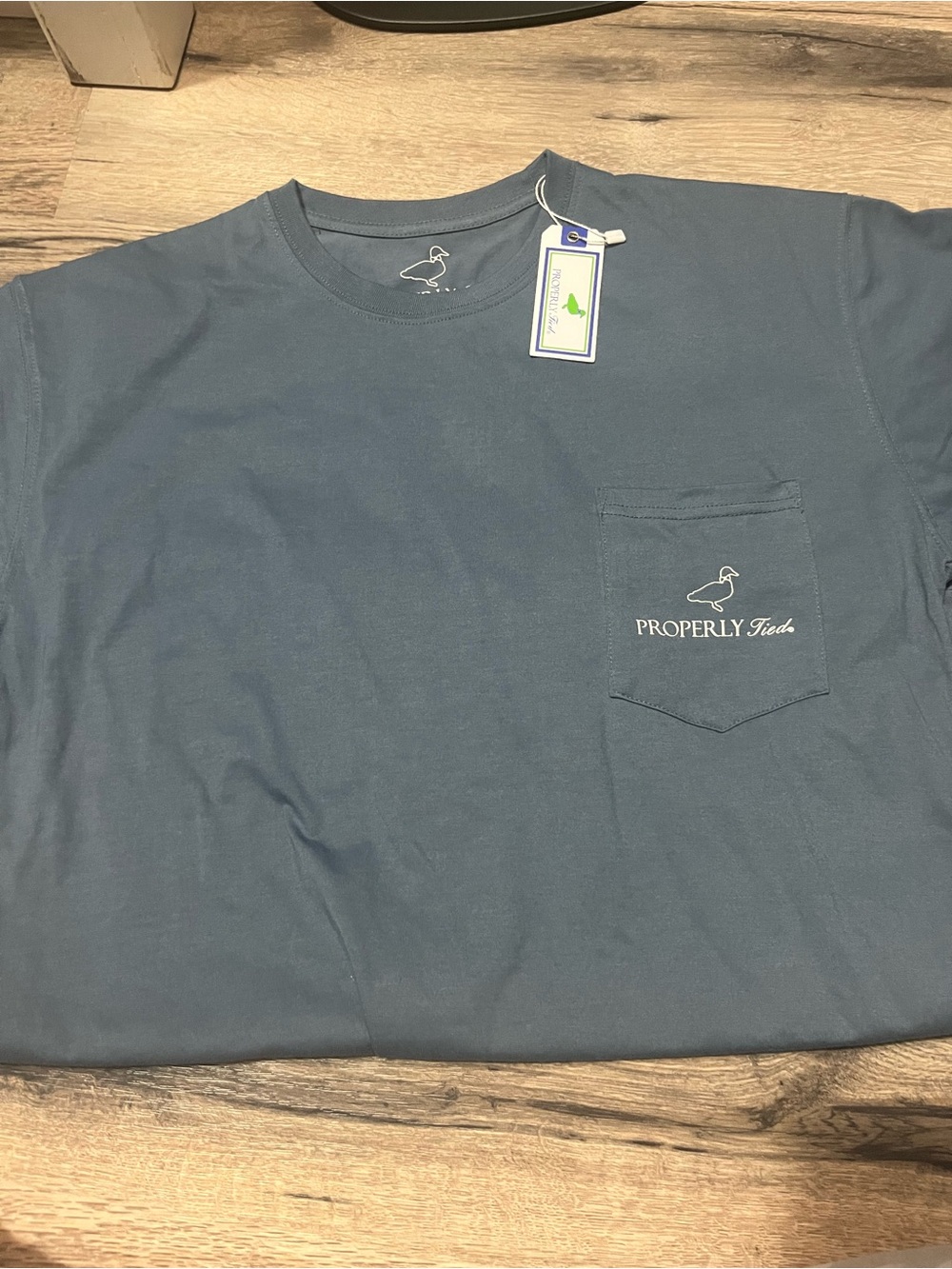Properly Tied Men's Short-Sleeve Pocket Tee in Slate Blue
